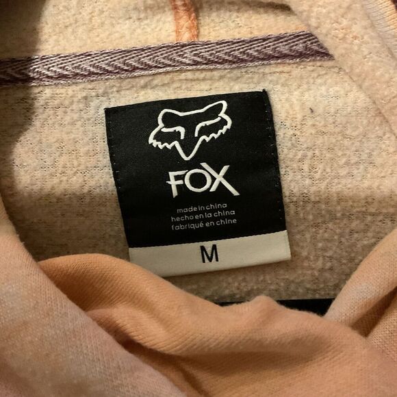 Fox Pullover Hoodie‎ Womens Sz M Light Orange Y2K Racing Moto Logo Burnout - Picture 7 of 13